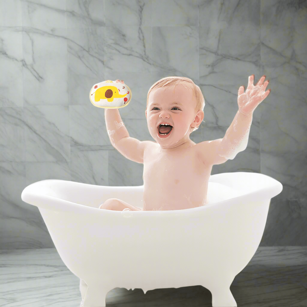 Eponge de Bain - BabyBathSponge™ - Jaune - Bebe Spa